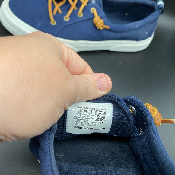 Sperry Pier Wave LTT Women’s size 9 navy slip on sneakers Preowned - Picture 6 of 8